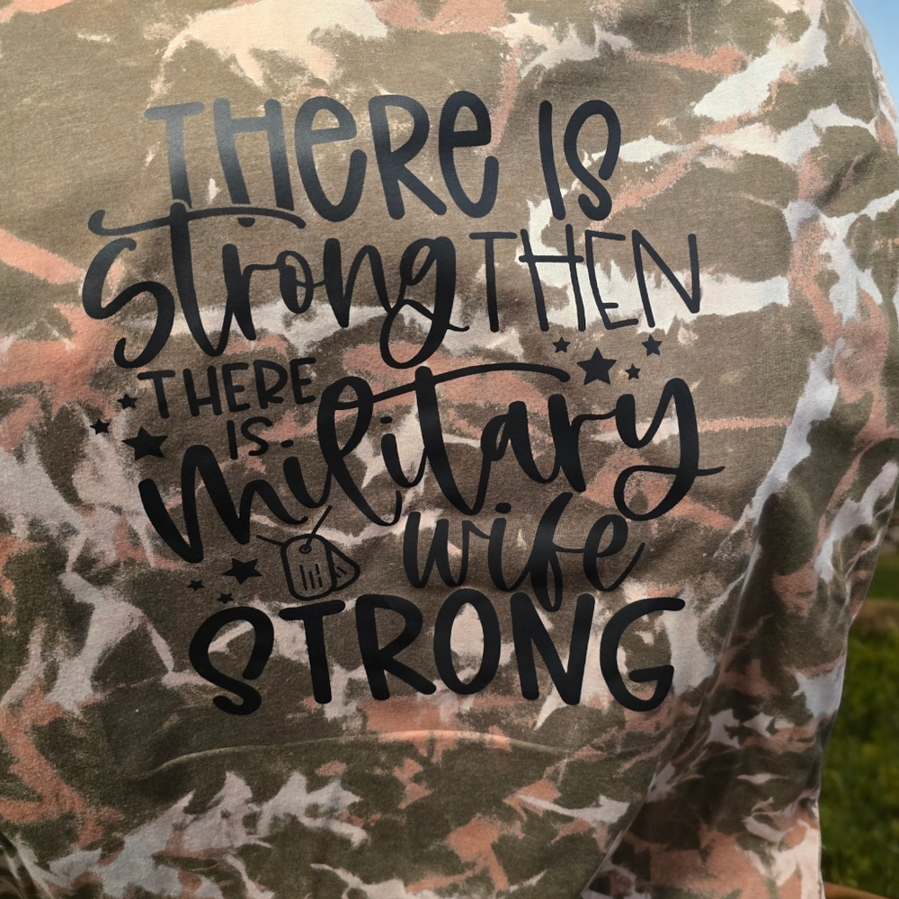Military wife tiedye t shirt